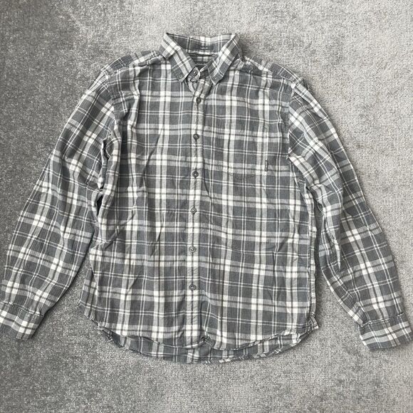 Eddie Bauer Other - Eddie Bauer Shirt Mens Large Grey White Plaid Casual Button Up Classic Fit
